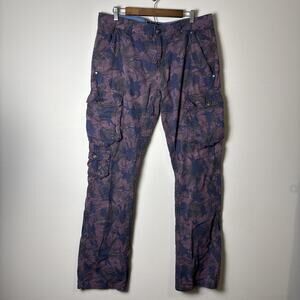 Darring Men's Cargo Camo Pants Size 36x34 Indie Grunge Goblin Streetwear Maroon